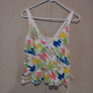 GENERRA Tropical style top with palm tree escaping size 2